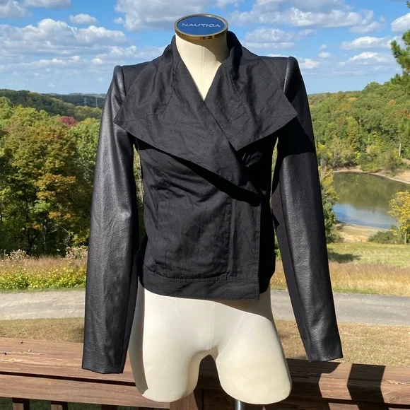 BCBGMaxAzria | Jackets & Coats | Bcbg Maxazaria Black Moto  display picture 2